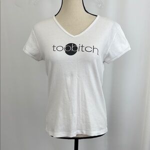 Women’s White TopB*tch Fitted Short Sleeve T-Shirt Size M